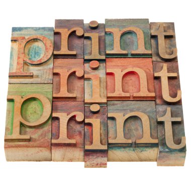 Print word abstract clipart