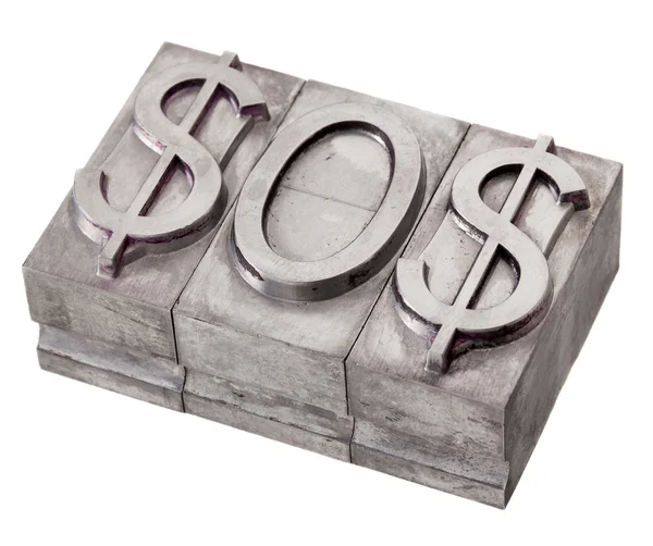 Dollaro in pericolo - segnale SOS — Foto Stock