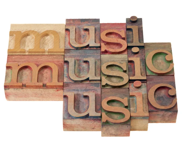 Musica - parola in caratteri tipografici — Foto Stock