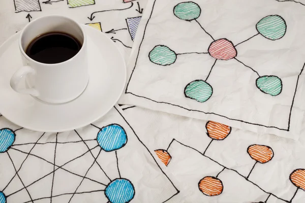 Schémas de réseau - serviette doodle — Photo