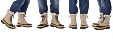 Blue jeans and snow boots clipart
