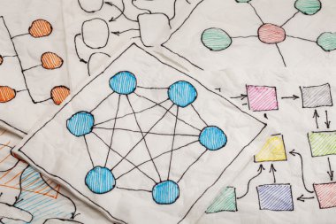 Network diagrams - napkin doodle clipart