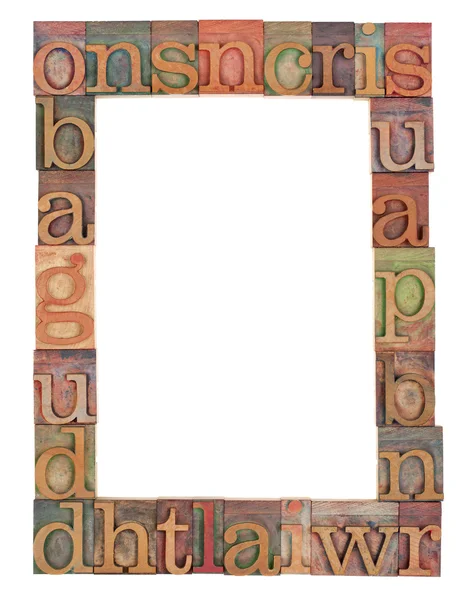 Alphabet frame in letterpress type — Stock Photo, Image