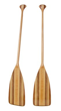Bent shaft wood canoe paddle clipart