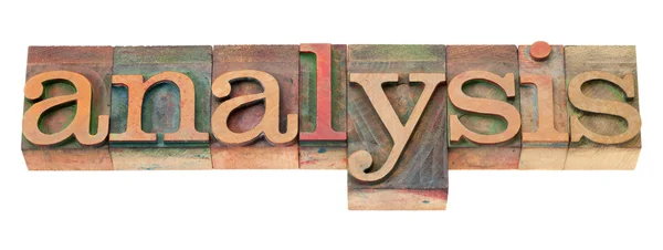 Analysis word in letterpress type — Stock Photo, Image