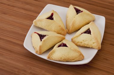 Three-cornered hamantaschen cookies clipart