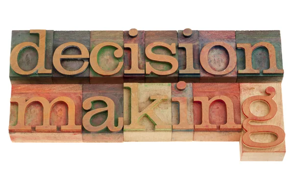 Decision making in letterpress type — Stock Photo, Image