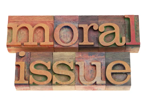 Moral issue in letterpress type — Stock Photo, Image
