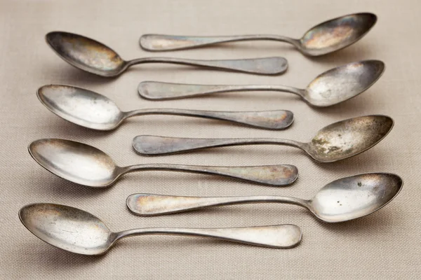 Old silver spoons — Stock Photo, Image