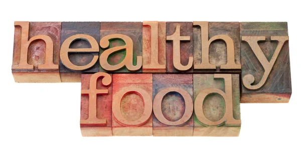 Frase de comida saludable en tipografía —  Fotos de Stock