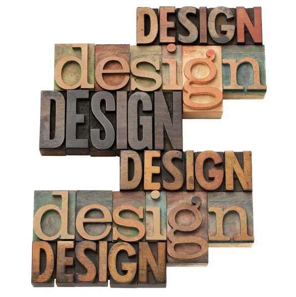 Colagem palavra design — Fotografia de Stock