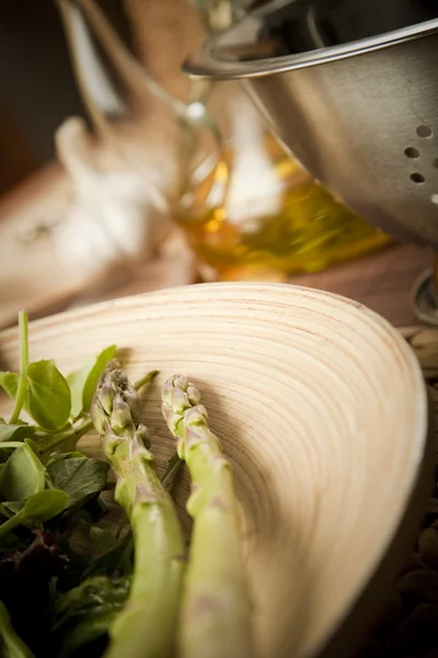 Organic Asparagus Create Healthy Salad — Stock Photo, Image