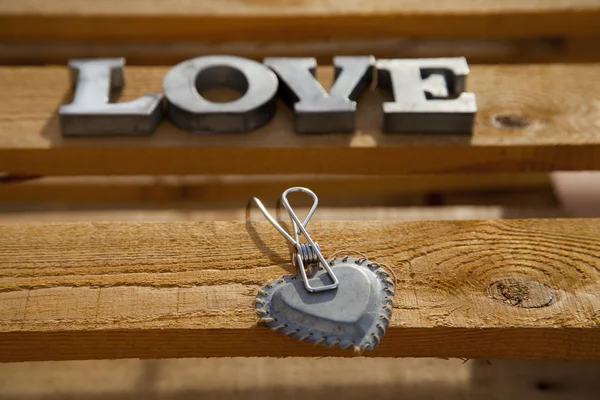 stock image Message of love with metal letters