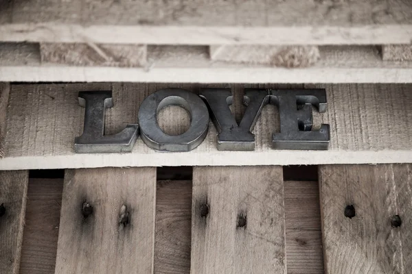 Message Love Metal Letters — Stock Photo, Image