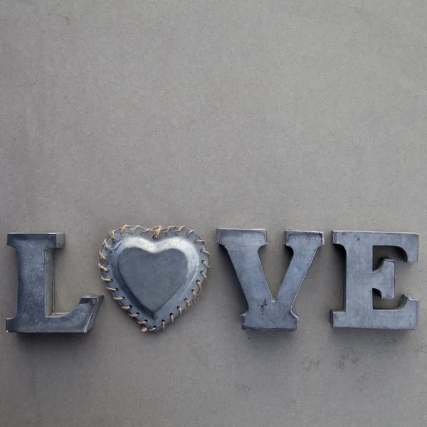 Liebesbotschaft Mit Metallbuchstaben — Stockfoto