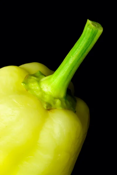 Gele Paprika Geïsoleerd Zwarte Achtergrond — Stockfoto