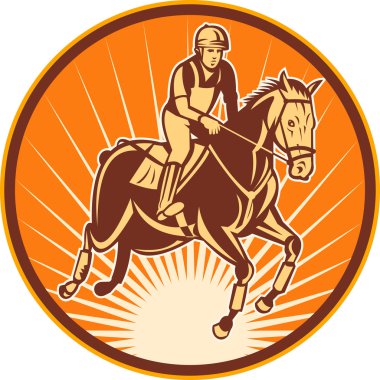 Equestrian show jumping horse clipart