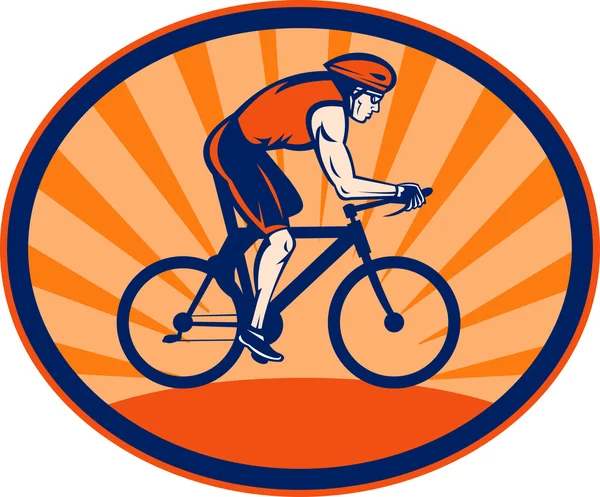 Triathlon athlete riding cycling bike — Stock Photo, Image