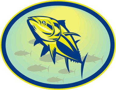 Bluefin tuna viewed from a low angle clipart