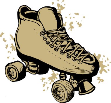 Derby Roller skates isolated on white background clipart