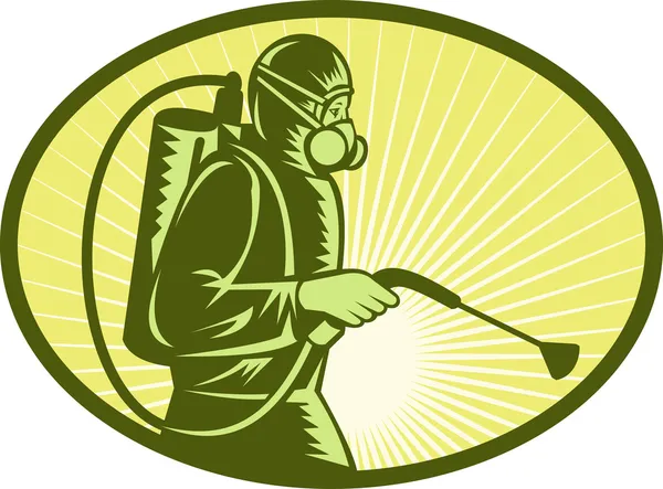 Pest control exterminator arbetare sprutning — Stockfoto