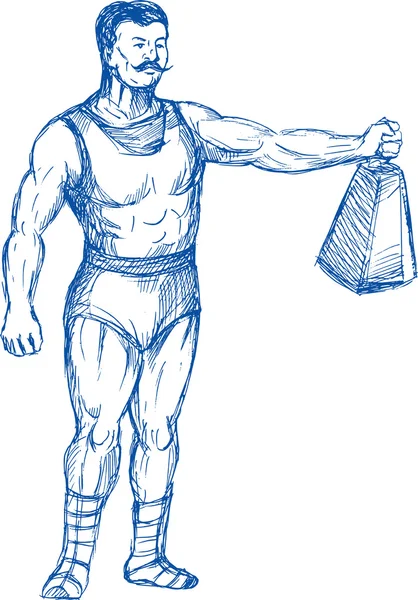 Strongman segurando peso pesado — Fotografia de Stock