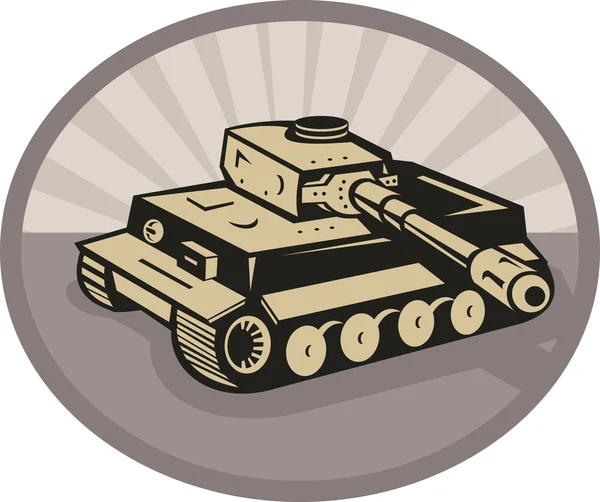 Tysk stridsvagn panzer syftar kanon — Stockfoto