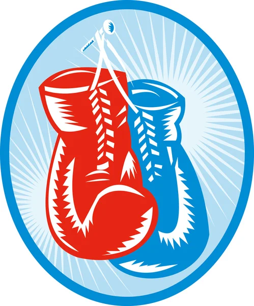 Luvas de boxe vermelhas e azuis — Fotografia de Stock