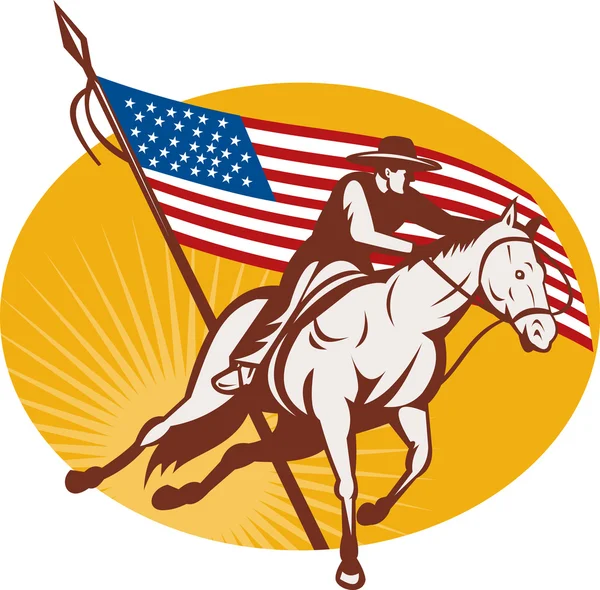 Rodeo Cowboy Paardrijden — Stockfoto