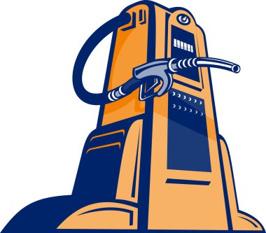 Retro Gasoline pump filling station nozzle clipart