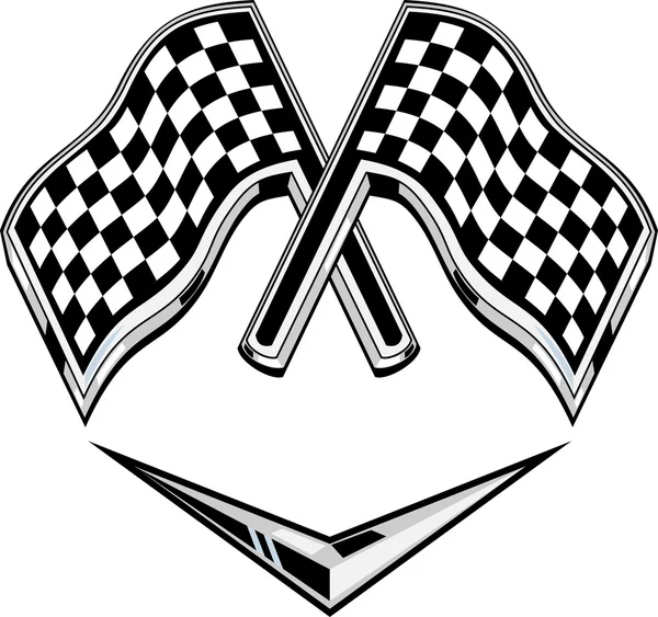 Metallic racing checkered flag crossed — Stock Photo, Image