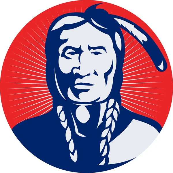 ネイティブ アメリカン インディアン チーフ正面 — ストック写真