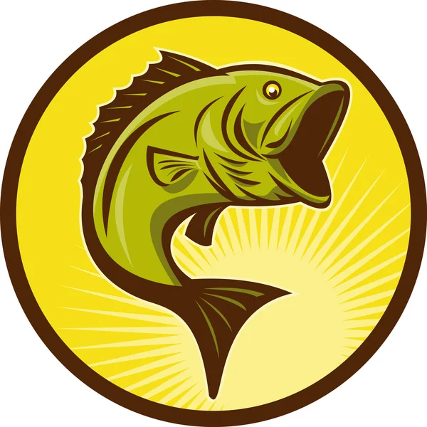 Bas largemouth ryby skoki — Zdjęcie stockowe