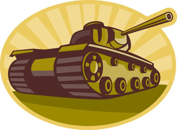 Segunda guerra mundial tanque de batalla apuntando cañón — Foto de Stock