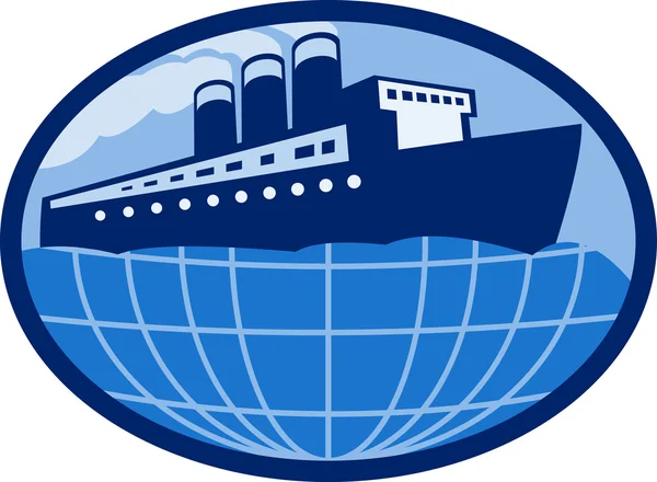 Oceano passageiro barco navio globo — Fotografia de Stock