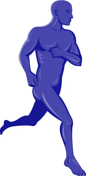 Fioletowy ludzki mężczyzna działa, bieganie — Zdjęcie stockowe