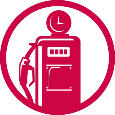 Gasoline pump filling station clipart