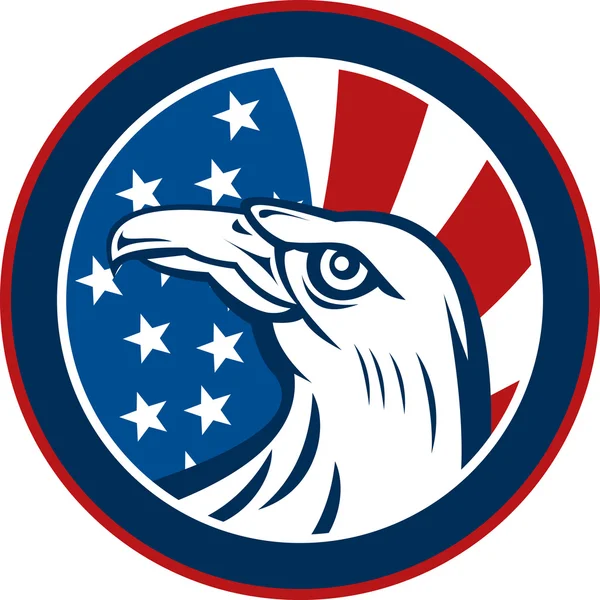 Águila americana con bandera de estrellas y rayas — Foto de Stock