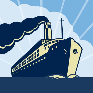 Ocean liner passenger boat ship clipart