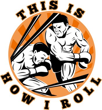 Boxer connecting a knockout punch clipart