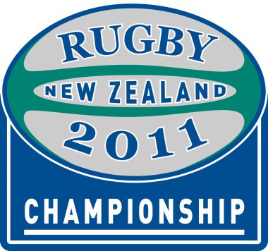 Rugby ball 2011 new zealand championship cup clipart