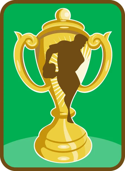 Rugby championship cup player silhouette — Stock Photo, Image