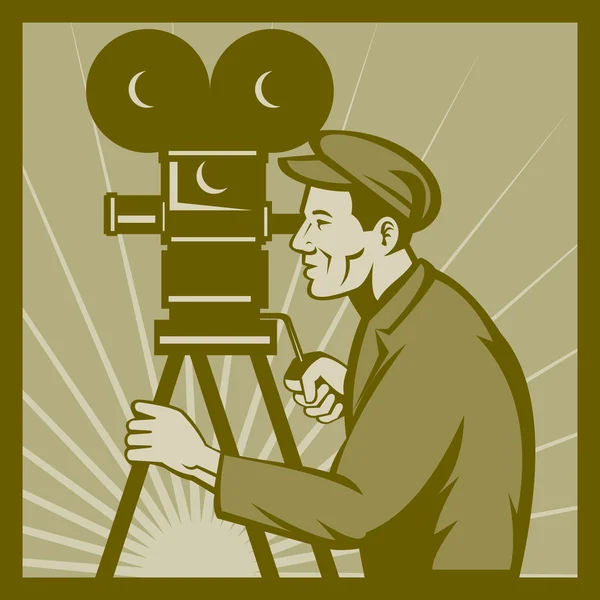 Vintage filme de televisão filme câmera diretor — Fotografia de Stock