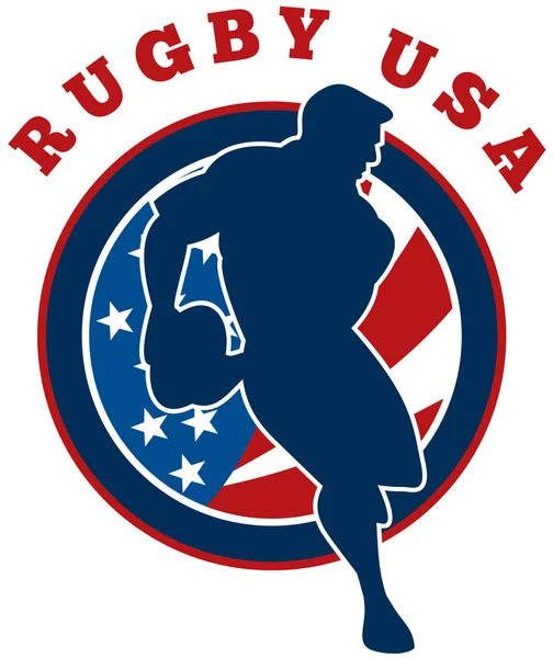 Rugbyspeler vlag Verenigde Staten van Amerika — Stockfoto