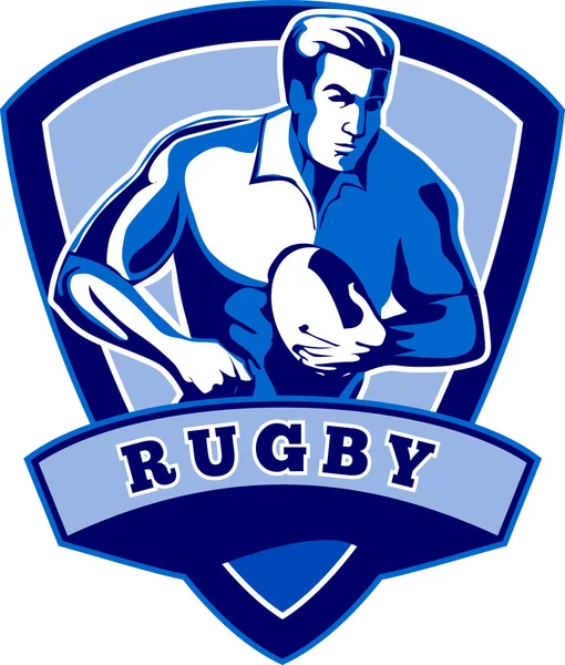 Gracz rugby z piłką — Zdjęcie stockowe