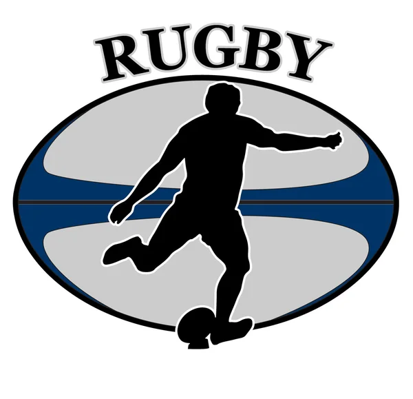 Jugador de rugby pateando pelota —  Fotos de Stock