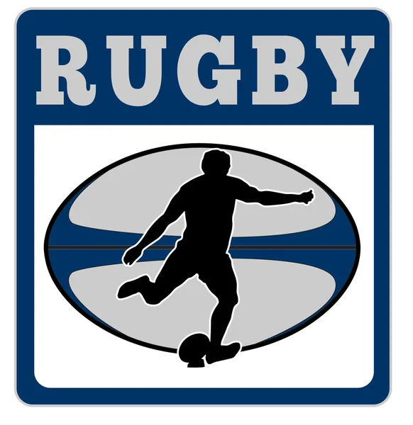Kopiąc piłkę gracz rugby — Zdjęcie stockowe