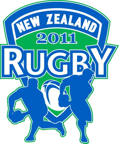 Rugby-Spieler überholt Neuseeland 2011 — Stockfoto