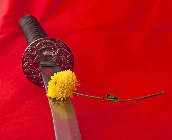 Blade and flower — Stock Photo, Image