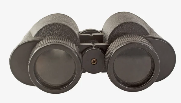 Preto Velho Binocular Isolado Sobre Fundo Branco — Fotografia de Stock